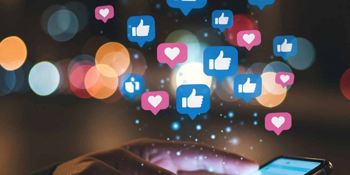 Nighttime Smartphone Social Media Likes & Hearts